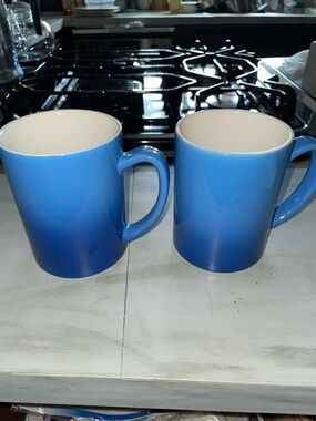 Two blue ombré Pfaltzgraff coffee mugs-NWOT